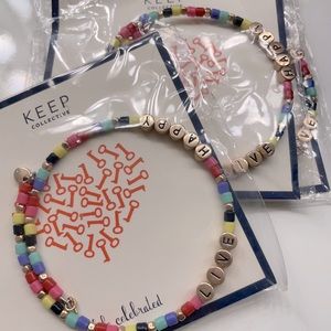3/$25 Keep collective rainbow Live happy bangle